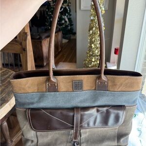 Stylish Brown and Gray STS Ranch Tote bag.